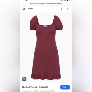 Aritzia Sunday Best Mariposa spiced burgundy dress size L